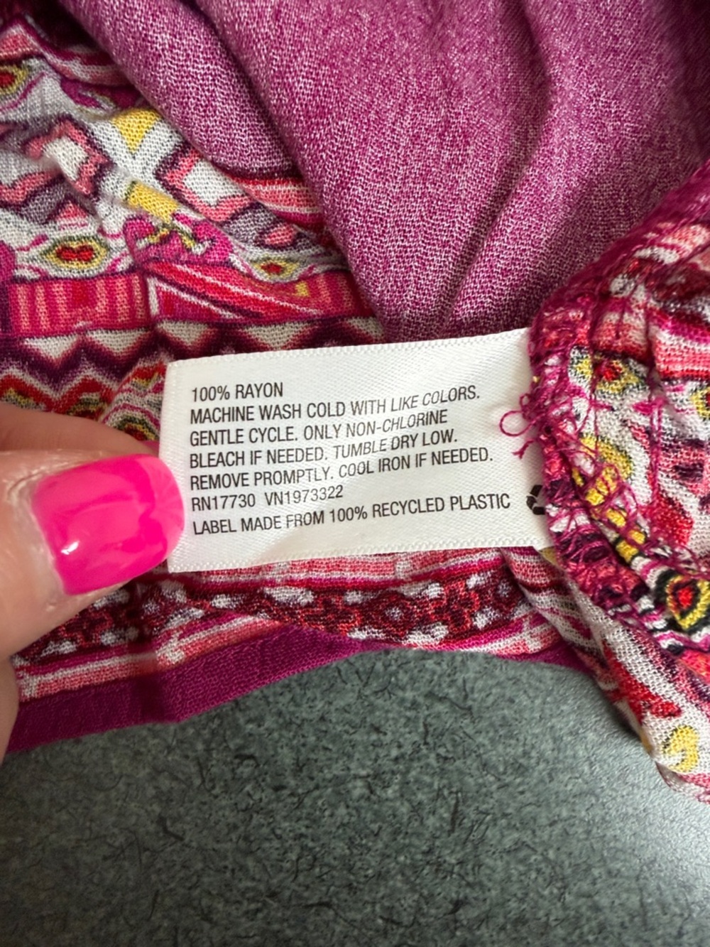 Xhilaration Magenta Boho Tie-Front Spaghetti Strap Mini Dress - Picture 5 of 5